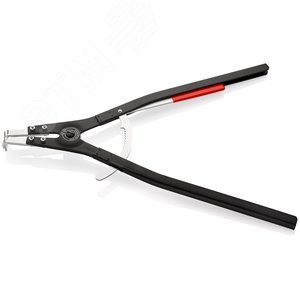 Щипцы для больших внешних стопорных колец с запирающим механизмом сменные губки под углом 90° посадочный размер 252 - 400 мм диаметр наконечников 45 мм L-580 мм чёрные - фото 2