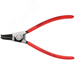 Щипцы для внешних стопорных колец губки под углом 90° посадочный размер 19 - 60 мм диаметр наконечников 18 мм L-170 мм Cr-V чёрные обливные рукоятки блистер - фото 3