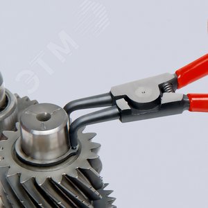 Щипцы для внешних стопорных колец губки под углом 90° посадочный размер 19 - 60 мм диаметр наконечников 18 мм L-170 мм Cr-V чёрные обливные рукоятки блистер - фото 4