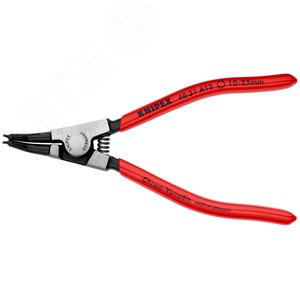 Щипцы для внешних стопорных колец губки 45° посадочный размер 10 - 25 мм диаметр наконечников 13 мм L-140 мм Cr-V чёрные обливные рукоятки - фото 3