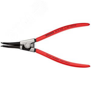 Щипцы для внешних стопорных колец губки 45° посадочный размер 40 - 100 мм диаметр наконечников 23 мм L-210 мм Cr-V чёрные обливные рукоятки - фото 3