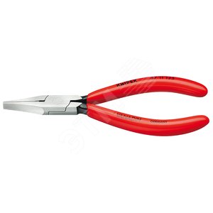 Плоскогубцы захватные прецизионные плоские щирокие губки L-125 мм чёрные обливные рукоятки - фото 1