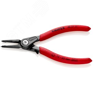 Щипцы прецизионные для внутренних стопорных колец с ограничителем раскрытия прямые губки посадочный размер 12-25мм диаметр наконечников 13мм L=140мм Cr-V черные обливные рукоятки - фото 2