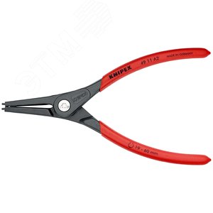 Щипцы прецизионные для внешних стопорных колец прямые губки посадочный размер 19-60мм диаметр наконечников 18мм L=180мм Cr-V обливные рукоятки блистер цвет черный - фото 3