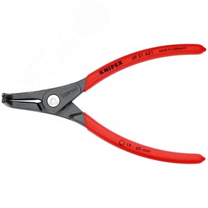 Щипцы прецизионные для внешних стопорных колец губки под углом 90° посадочный размер 19 - 60 мм диаметр наконечников 18 мм L-165 мм Cr-V чёрные обливные рукоятки блистер - фото 3