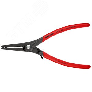 Щипцы прецизионные для внешних стопорных колец с ограничителем раскрытия прямые губки посадочный размер 40-100мм диаметр наконечников 23мм L=225мм Cr-V черные обливные рукоятки - фото 3