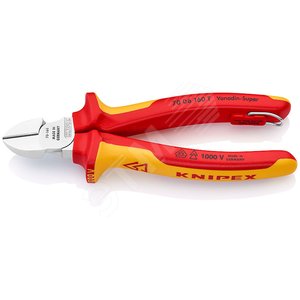 Бокорезы VDE 1000V резка - мягкая проволока 4мм проволока средней твердости 3мм твердая проволока 2мм L=160мм 62HRC диэлкектрические хромированные двухкомпонентные рукоятки крепление для страховки - фото 1