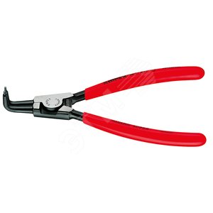 Изображение товара Щипцы для внешних стопорных колец губки под углом 90° посадочный размер 19 - 60 мм диаметр наконечников 18 мм L-170 мм Cr-V чёрные обливные рукоятки (шт)