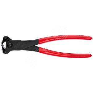 Кусачки торцевые резка - мягкая проволока 4мм проволока средней твердости 35мм твердая проволока 28мм L=200мм твердость кромок 61 HRC черные обливные рукоятки - фото 1