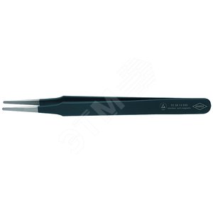 Пинцет ESD захватный прецизионный гладкие скруглённые губки 2 мм антистатический L-120 мм нержавеющая хромоникелевая сталь хромированный - фото 1