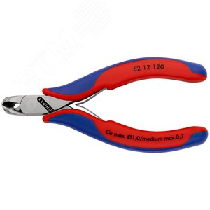 Кусачки торцевые для электроники губки под 15° режущие кромки без фаски с пружиной L-120 мм двукомпонентные рукоятки - фото 3