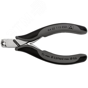 Кусачки торцевые ESD для электроники антистатические режущие кромки с маленькой фаской с пружиной резка - мягкая проволока 2мм средней твердости 1мм твердая 06мм L=115мм зеркальная полировка двукомпонентные рукоятки - фото 3