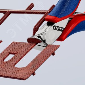 Кусачки торцевые для электроники режущие кромки без фаски с пружиной резка - мягкая проволока 14мм проволока средней твердости 08мм L=115мм зеркальная полировка двукомпонентные рукоятки - фото 4