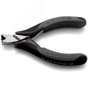 Кусачки торцевые ESD для электроники антистатические режущие кромки с маленькой фаской с пружиной резка - мягкая проволока 14мм проволока средней твердости 08мм L=115мм зеркальная полировка двукомпонентные рукоятки - фото 2