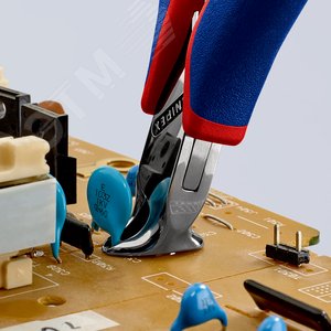 Кусачки торцевые для электроники режущие кромки с маленькой фаской под 15° с пружиной рез: мягкая проволока 15 мм проволока средней твёрдости 1 мм твёрдая проволока 05 мм L-120 мм зеркальная полировка двукомпонентные рукоятки - фото 5