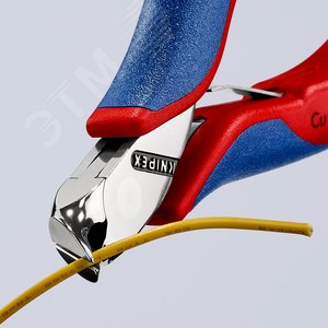 Кусачки торцевые для электроники режущие кромки с маленькой фаской под 27° с пружиной рез: мягкая проволока 15 мм проволока средней твёрдости 1 мм твёрдая проволока 05 мм L-115 мм зеркальная полировка двукомпонентные рукоятки - фото 4