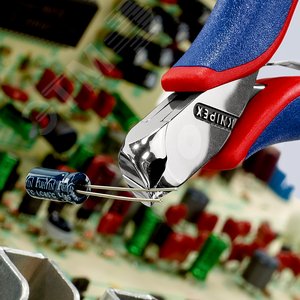 Кусачки торцевые для электроники режущие кромки с маленькой фаской под 27° с пружиной рез: мягкая проволока 15 мм проволока средней твёрдости 1 мм твёрдая проволока 05 мм L-115 мм зеркальная полировка двукомпонентные рукоятки - фото 5