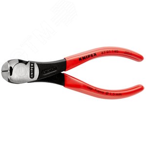 Кусачки торцевые особой мощности резка - мягкая проволока 4мм проволока средней твердости 31мм твердая проволока 2мм рояльная струна (HRC 59) 15мм L=140мм 64HRC черные обливные рукоятки - фото 3