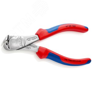 Кусачки торцевые особой мощности резка - мягкая проволока 45мм проволока средней твердости 34мм твердая проволока 25мм рояльная струна (HRC 59) 2мм L=160мм 64HRC хромированные двухкомпонентные рукоятки - фото 2