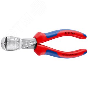 Кусачки торцевые особой мощности резка - мягкая проволока 45мм проволока средней твердости 34мм твердая проволока 25мм рояльная струна (HRC 59) 2мм L=160мм 64HRC хромированные двухкомпонентные рукоятки - фото 3