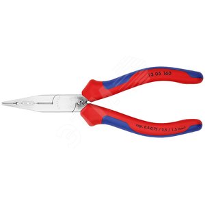 Изображение товара Плоскогубцы электрика для монтажа проводов резка - проволока средней твердости 25мм твердая проволока 16мм L=160мм хромированные двухкомпонентные рукоятки (шт)
