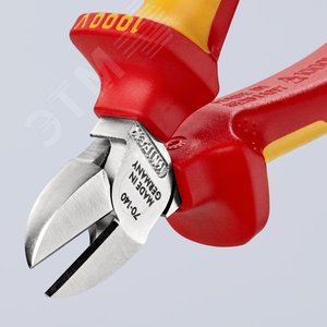 Бокорезы VDE 1000V резка - мягкая проволока 4мм проволока средней твердости 25мм твердая проволока 18мм L=140мм 62HRC диэлкектрические хромированные двухкомпонентные рукоятки блистер - фото 7