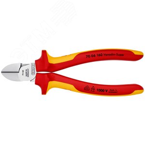 Бокорезы VDE 1000V резка - мягкая проволока 4мм проволока средней твердости 3мм твердая проволока 2мм L=160мм 62HRC диэлкектрические хромированные двухкомпонентные рукоятки блистер - фото 3