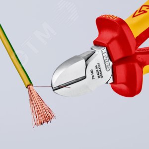 Бокорезы VDE 1000V резка - мягкая проволока 4мм проволока средней твердости 3мм твердая проволока 2мм L=160мм 62HRC диэлкектрические хромированные двухкомпонентные рукоятки крепление для страховки блистер - фото 7