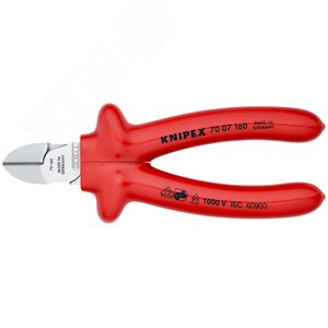 Бокорезы VDE 1000V резка - мягкая проволока 4мм проволока средней твердости 3мм твердая проволока 2мм L=160мм 62HRC хромированные обливные рукоятки - фото 3