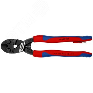 Болторез компактный CoBolT резка - мягкая проволока 6мм проволока средней твердости 52мм твердая проволока 4мм рояльная струна (HRC 59) 36мм L=200мм двухкомпонентные рукоятки крепление для страховки черный - фото 3