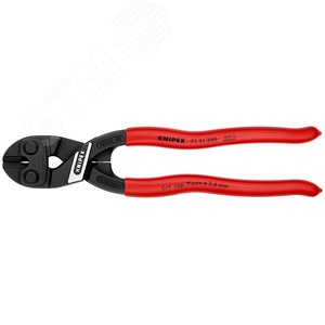 Болторез компактный CoBolT с выемкой на кромках резка - мягкая проволока 6мм проволока средней твердости 52мм твердая проволока 4мм рояльная струна (HRC 59) 36мм L=200мм черный обливные рукоятки - фото 3