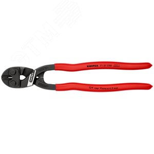 Болторез компактный CoBolT XL резка - с выемкой на кромках для реза толстой проволоки проволока средней твердости 56мм твердая проволока 4мм рояльная струна (HRC 59) 38мм L=200мм черный обливные рукоятки - фото 3