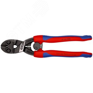 Болторез компактный CoBolT с пружиной с выемкой на кромках для реза толстой проволоки резка - мягкая проволока 6мм средней твердости 52мм твердая 4мм рояльная струна (HRC 59) 36мм L=200мм двухкомпонентные рукоятки блистер черный - фото 3