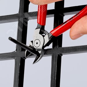 Бокорезы для пластмассы с пружиной удлинённые режущие кромки без фасок L-140 мм обливные рукоятки - фото 4