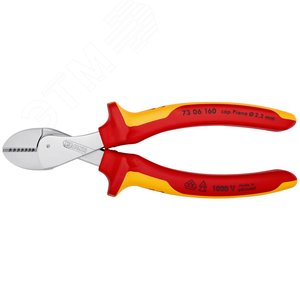 Бокорезы компактные X-CUT VDE 1000V резка - мягкая проволока 48мм проволока средней твердости 38мм твердая проволока 27мм рояльная струна (HRC 59) 22мм L=160мм диэлкектрические хромированные двухкомпонентные рукоятки - фото 3