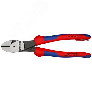 Бокорезы резка - проволока средней твердости 42мм твердая проволока 3мм рояльная струна (HRC 59) 25мм L=200мм двухкомпонентные рукоятки блистер крепление для страховки цвет черный - фото 3