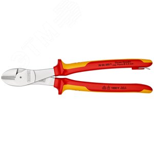 Бокорезы VDE 1000V резка - проволока средней твердости 46мм твердая проволока 35мм рояльная струна (HRC 59) 3мм L=250мм диэлектрические хромированные 2-компонентные рукоятки крепление для страховки подвес - фото 3