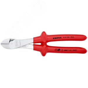 Бокорезы VDE 1000V резка - проволока средней твердости 46мм твердая проволока 35мм рояльная струна (HRC 59) 3мм L=250мм хромированные обливные рукоятки - фото 3