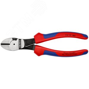 Бокорезы с пружиной резка - проволока средней твердости 38мм твердая проволока 27мм рояльная струна (HRC 59) 22мм L=180мм черные двухкомпонентные рукоятки - фото 3