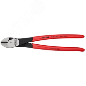 Бокорезы (кусачки боковые) голова под углом 25° рез: проволока средней твёрдости 46 мм твёрдая проволока 35 мм рояльная струна (HRC 59) 3 мм L-250 мм чёрные обливные рукоятки - фото 3