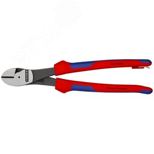 Бокорезы (кусачки боковые) голова под углом 25° рез: проволока средней твёрдости 46 мм твёрдая проволока 35 мм рояльная струна (HRC 59) 3 мм L-250 мм чёрные 2-компонентные рукоятки крепление для страховки - фото 3