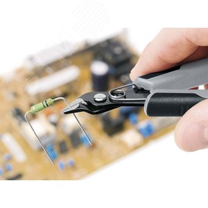 Бокорезы ESD прецизионные для тонких работ ElecTronic Super KNips антистатические мягкая проволока 02-16мм средней твердости 12мм L=125мм высокочастотная закалка режущих кромок до 64HRC черные 2-компонентные рукоятки - фото 11