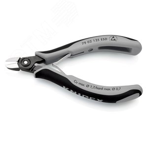 Прецизионные кусачки боковые для электроники антистатические ESD вороненые 125 мм - фото 3