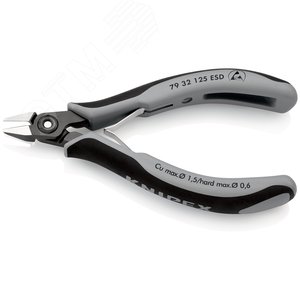 Прецизионные кусачки боковые для электроники антистатические ESD вороненые 125 мм - фото 3