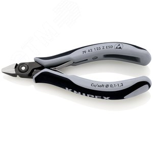 Прецизионные кусачки боковые для электроники антистатические ESD вороненые 125 мм - фото 2