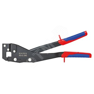 Просекатель для монтажа металлических профилей двуручный для соединения металлических листов для перегородок и подвесных потолков для коробчатых и угловых профилей толщиной макс 12 мм (2x06 мм) L-340 мм чёрные 2-компонентные рукоятки - фото 1