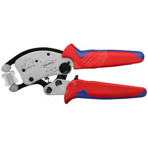 TwisTor16 пресс-клещи для контактных гильз квадратный обжим самонастраивающиеся с поворотной опрессовочной головкой (360° 8 фиксируемых позиций) гильзы контактные: 014 - 160 мм (AWG 26 - 5) двойные концевые гильзы до 2x6 мм (2xAWG 8) L-200 мм хромированны - фото 1