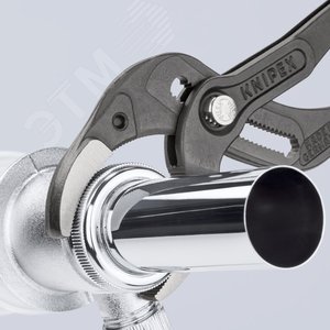 Клещи переставные трубные захватные 25-80мм для сифонов масляных фильтров пластмассовых труб L=250мм Cr-V блистер цвет черный - фото 6