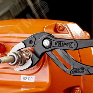 Клещи переставные трубные захватные 25-80мм для сифонов масляных фильтров пластмассовых труб L=250мм Cr-V блистер цвет черный - фото 4