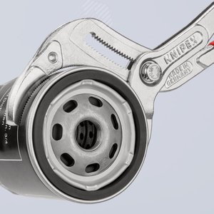 Клещи переставные трубные захватные 25-80мм для сифонов масляных фильтров пластмассовых труб L=250мм Cr-V хромированные - фото 5